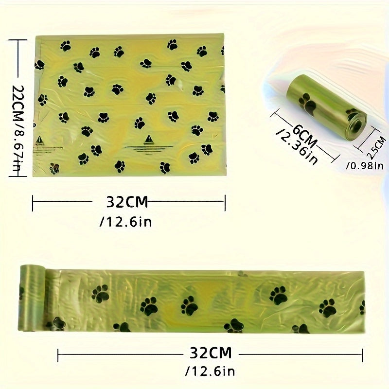 120pcs Thick Leak-Proof Poop Bags for Cats & Dogs - Heavy-Duty Polyethylene Pet Waste Bags with Paw Print Design, Compatible with Automatic Dispensers, Individually Wrapped Roll Packaging, Easy-to-Clean & Durable for Puppies, - ViralGenius Store