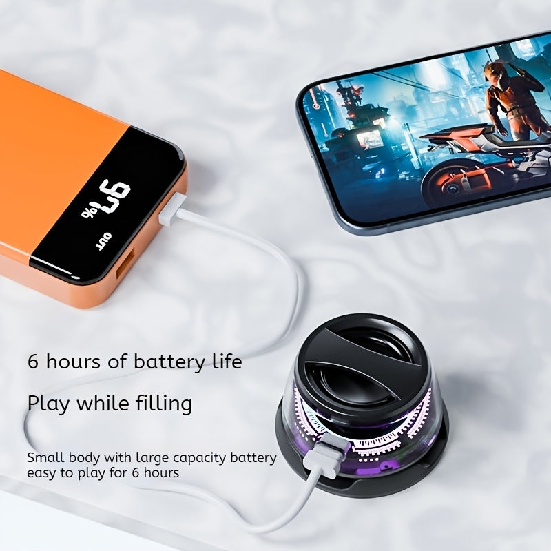 Magnetic Wireless Mini Speaker - Cyber Style with High Definition Audio, Double Bass Dual Stereo, Long-Lasting Battery, Compact Design for Travel, Perfect for Outdoor/Car/Music/Gaming, Portable Wireless Speaker | Compact Soun