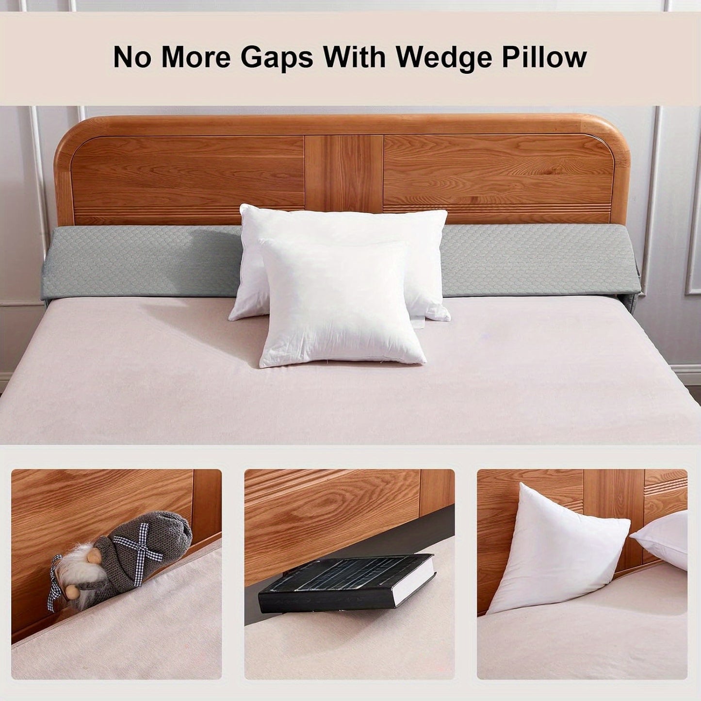 Bed Wedge Pillow - Bed Gap Filler Mattress Wedge Headboard Pillow Close The Gap Between Your Headboard or Wall for Sleeping Backrest Pillow - ViralGenius Store