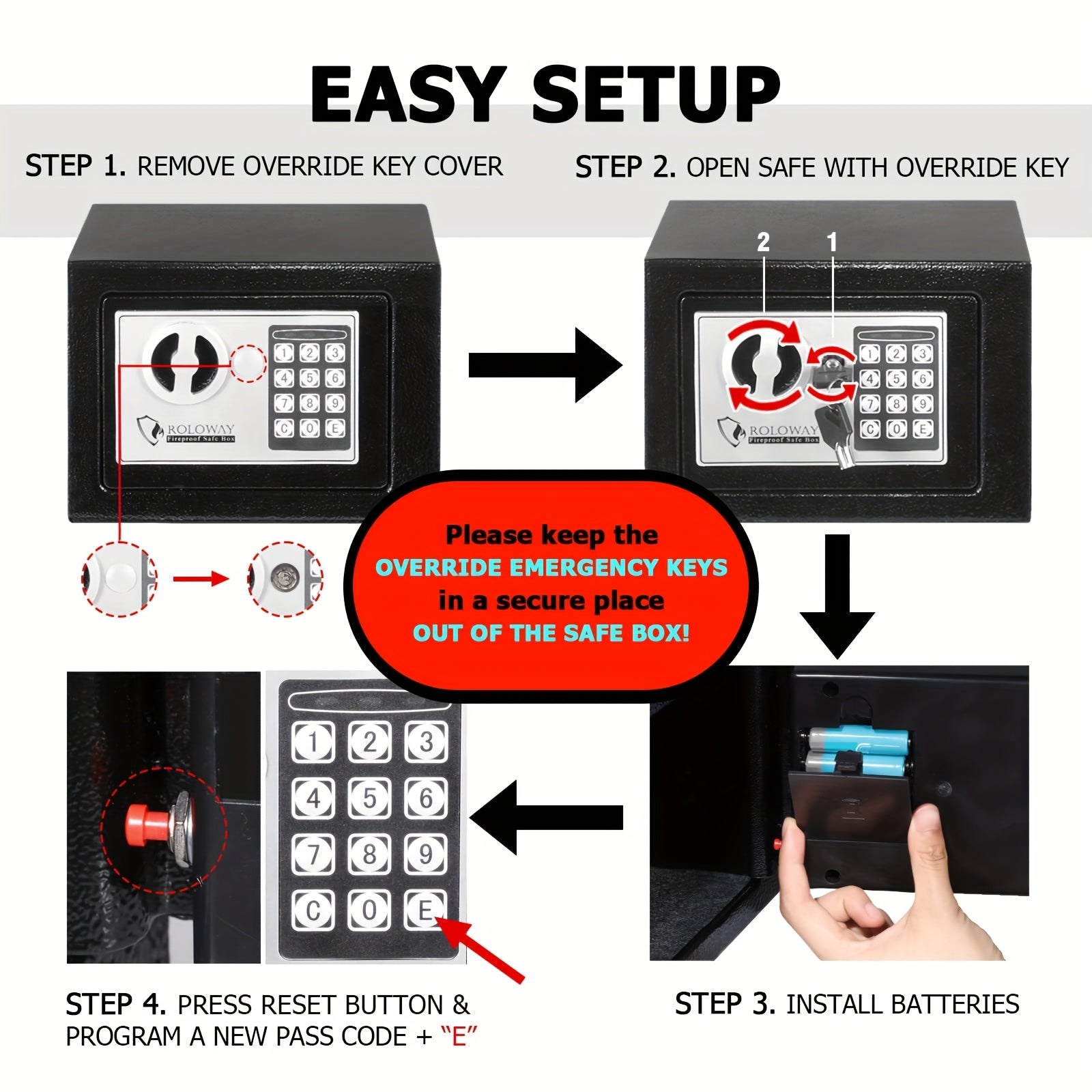 High-Security Fireproof Safes With Complimentary Fire -Resistant Bag | Premium Protection For Documents, Valuables, And Essentials | Available In Multiple Sizes To Suit Diverse Needs - ViralGenius Store