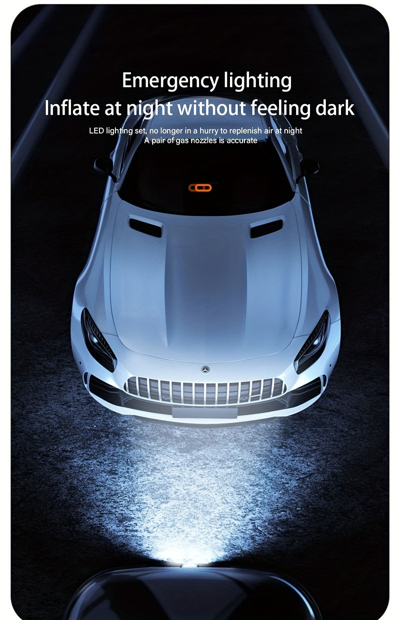 1pc Portable Tire Inflator with Digital Display - Fast Cordless Air Compressor, USB Rechargeable, Multi-Function Nozzle Adapter, Long-Lasting Lithium Battery for Car, Motorcycle, Bicycle Tires & Balls - Auto Parts, Tire Infla - ViralGenius Store