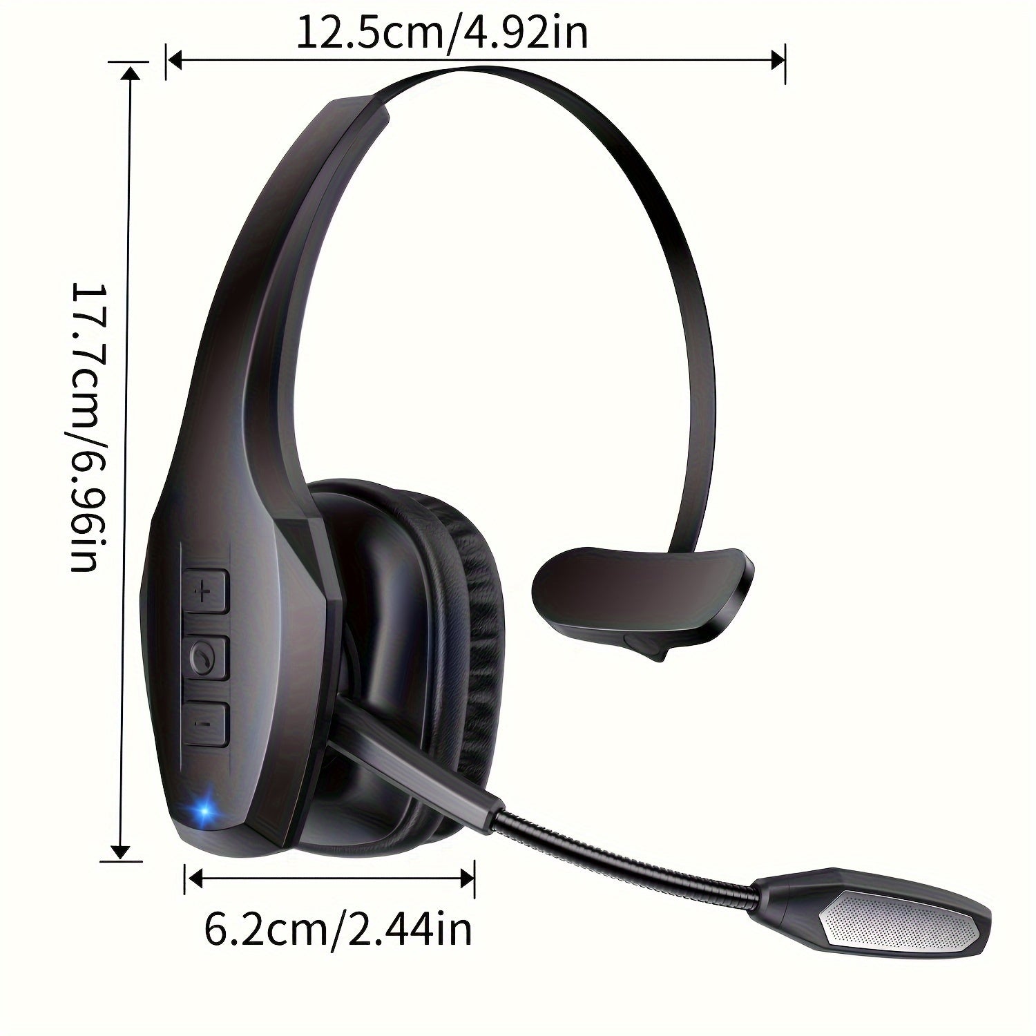 [Trucker Headset] Trucker Headset, 55Hrs Working Time 36Hrs Talking Time Wireless Headphone with Dual Noise Cancelling Microphone Headset for PC Cell Phones, Computer, Truck Driver - ViralGenius Store
