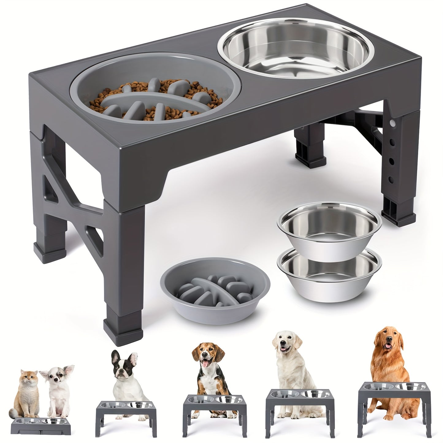 Elevated Dog Bowls Adjustable