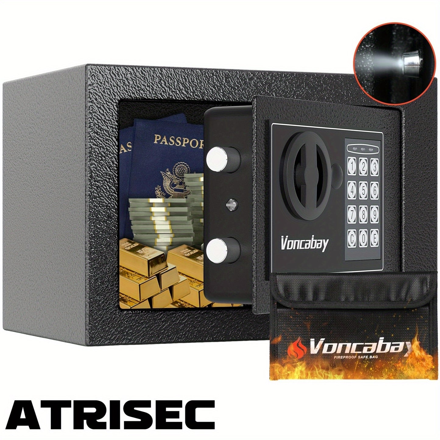 High-Security Fireproof Safes With Complimentary Fire -Resistant Bag | Premium Protection For Documents, Valuables, And Essentials | Available In Multiple Sizes To Suit Diverse Needs - ViralGenius Store