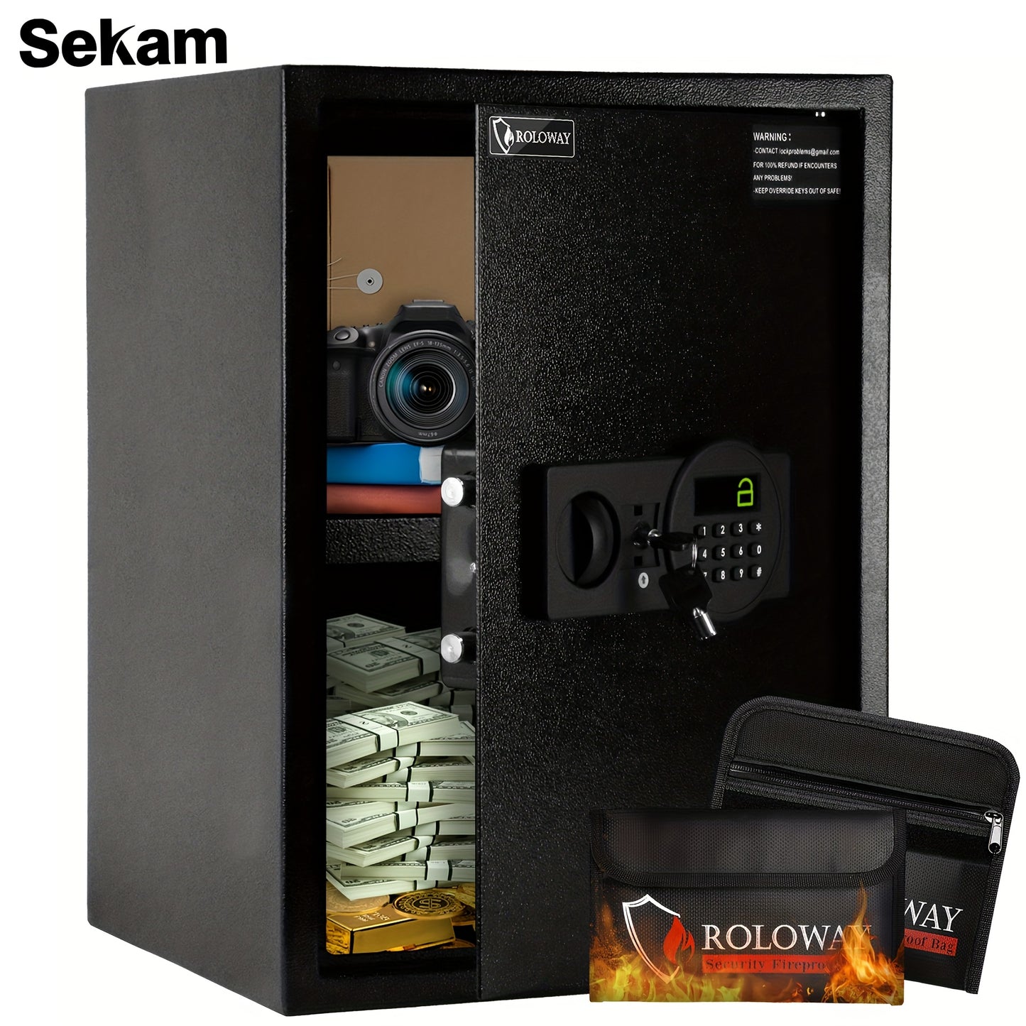 High-Security Fireproof Safes With Complimentary Fire -Resistant Bag | Premium Protection For Documents, Valuables, And Essentials | Available In Multiple Sizes To Suit Diverse Needs - ViralGenius Store