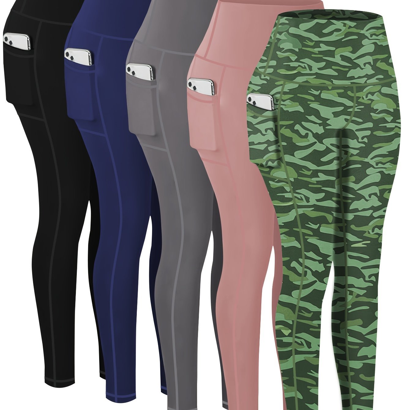 Five-piece Tracksuit Leggings for Women, Nine-point Printed Yoga Pants for Women, And Fitness Running Compression Pants for Women - ViralGenius Store