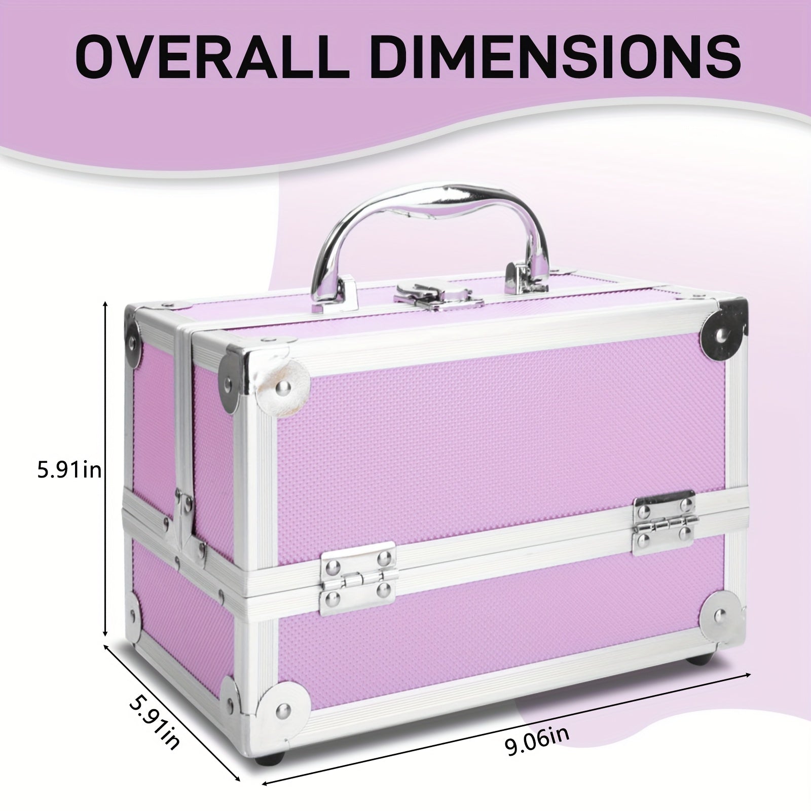 4in 1 Aluminum Cosmetic Professional Makeup Case Tattoo Box, Extra Large Cosmetic Case Rolling Makeup Case Trolley Makeup Travel Organizer with 360° Swivel Wheels Pink Black - ViralGenius Store