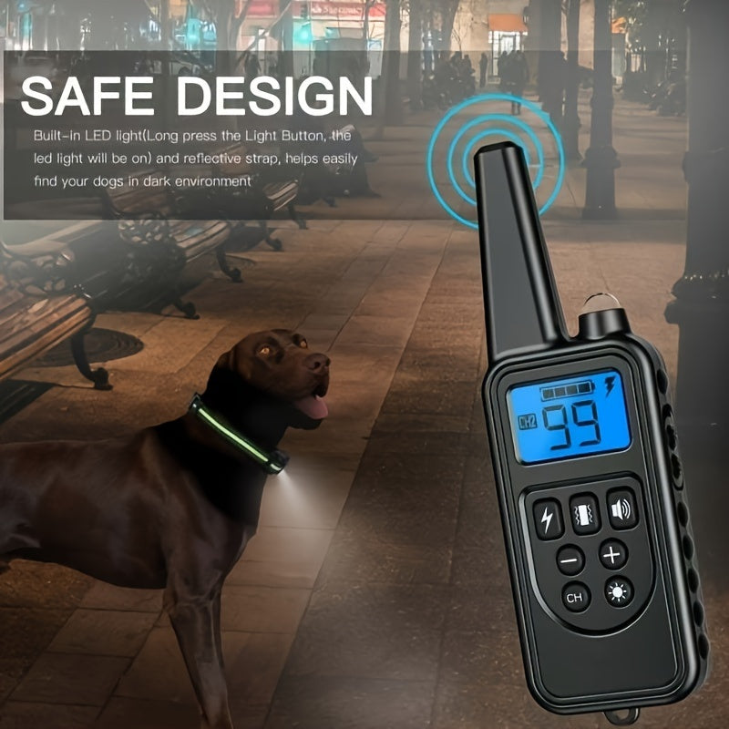 1/2pcs 3000Ft Dog Training Collar With Remote, Adjustable Nylon Strap, Dog Shock Collar With Beep, Vibration, Shock, Light, Electric Dog Collar Set For Small Medium Large Dogs (5-150lbs)