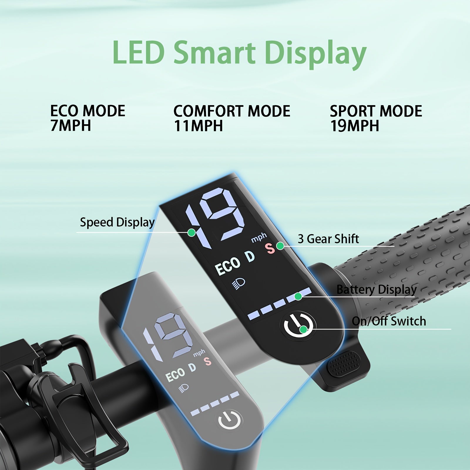 LADPED Electric Scooter, 350W 36V 5.2AH-10.5AH, 8.5" Solid Tires, 19 Mile Range And 3 Modes, High Speed for Teens And Adults, Foldable And Height Adjustable, Designed for Beginners- Ideal for City Streets, Parks, Or Campus Pa - ViralGenius Store