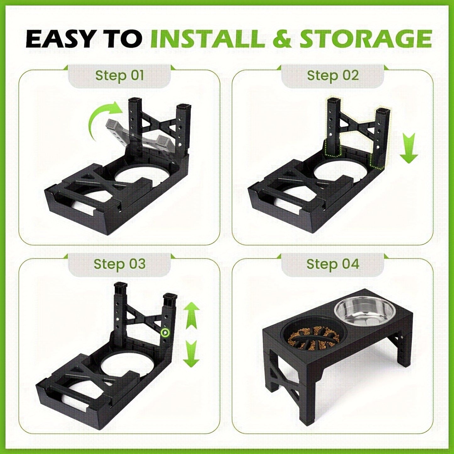 Elevated Dog Bowls Adjustable
