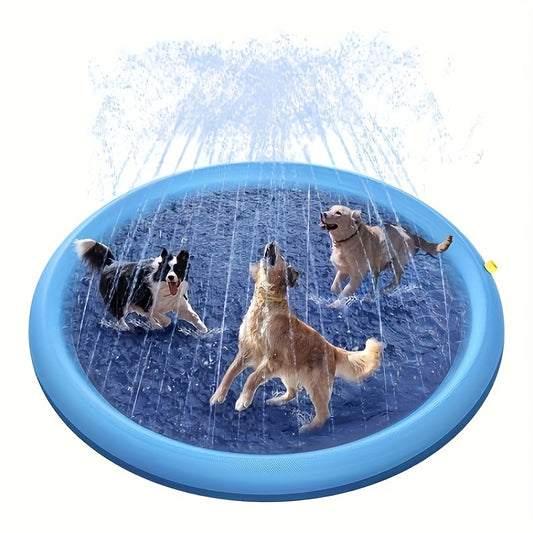 Durable Pet Water Spray Mat, Thick PVC Pet Beach Toy and Yard Toy for Outdoor Water Fun and Cleaning
