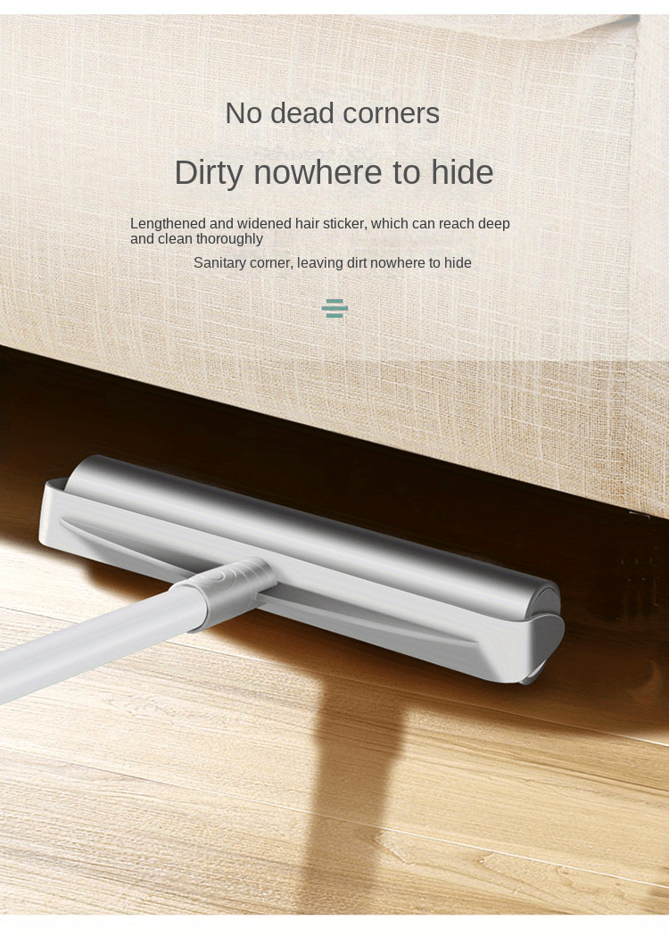 [Efficient Pet Hair Remover] 49" Adjustable Long Handle Pet Hair Removal Roller - Efficient Lint and Dust Cleaning Tool for Home, Sofa, and Pet Surfaces - White with Tear-Off Design