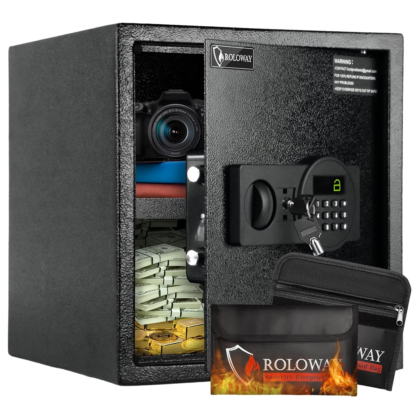 High-Security Fireproof Safes With Complimentary Fire -Resistant Bag | Premium Protection For Documents, Valuables, And Essentials | Available In Multiple Sizes To Suit Diverse Needs - ViralGenius Store