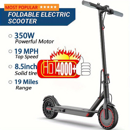 LADPED Electric Scooter, 350W 36V 5.2AH-10.5AH, 8.5" Solid Tires, 19 Mile Range And 3 Modes, High Speed for Teens And Adults, Foldable And Height Adjustable, Designed for Beginners- Ideal for City Streets, Parks, Or Campus Pa - ViralGenius Store