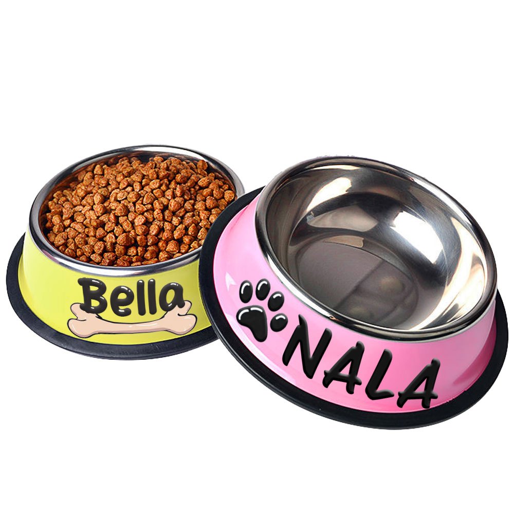 1pc Personalized Stainless Steel Dog Bowls - Non-Slip Custom Pet Feeding Dishes - For Dogs - Ideal for New Year Gifts - ViralGenius Store