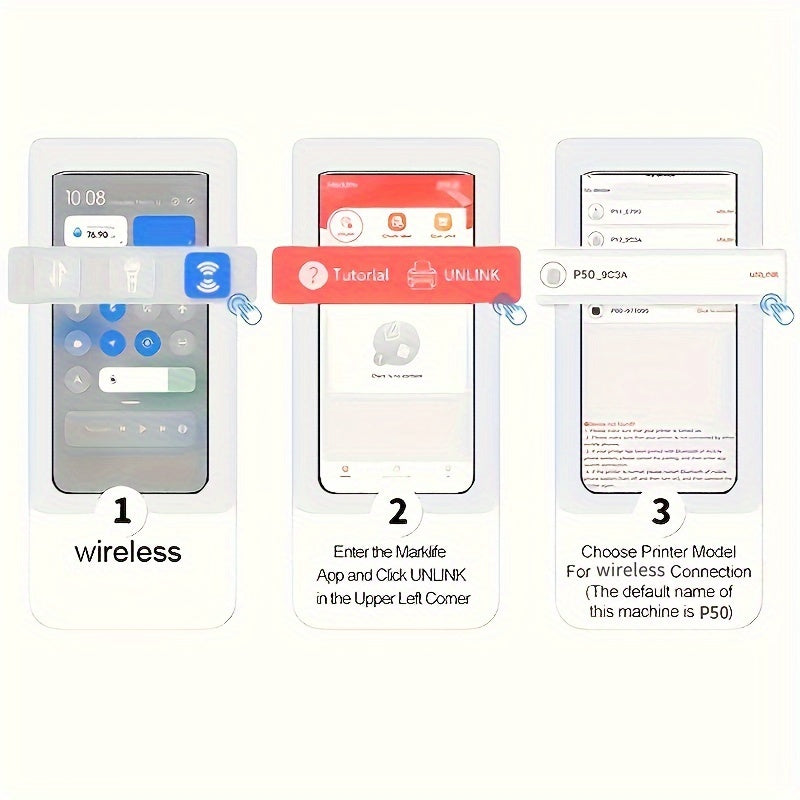 Marklife P50 - Portable Thermal Label Printer, Wireless & Compact Barcode Maker for Small Business, Office, Home, 20-50mm Labels, Wireless-Compatible with Android & iOS - ViralGenius Store