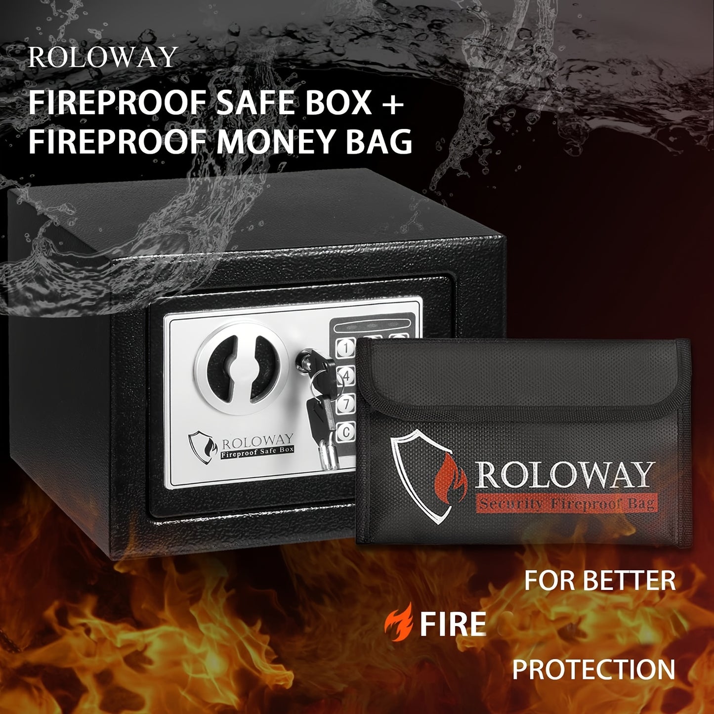 High-Security Fireproof Safes With Complimentary Fire -Resistant Bag | Premium Protection For Documents, Valuables, And Essentials | Available In Multiple Sizes To Suit Diverse Needs - ViralGenius Store