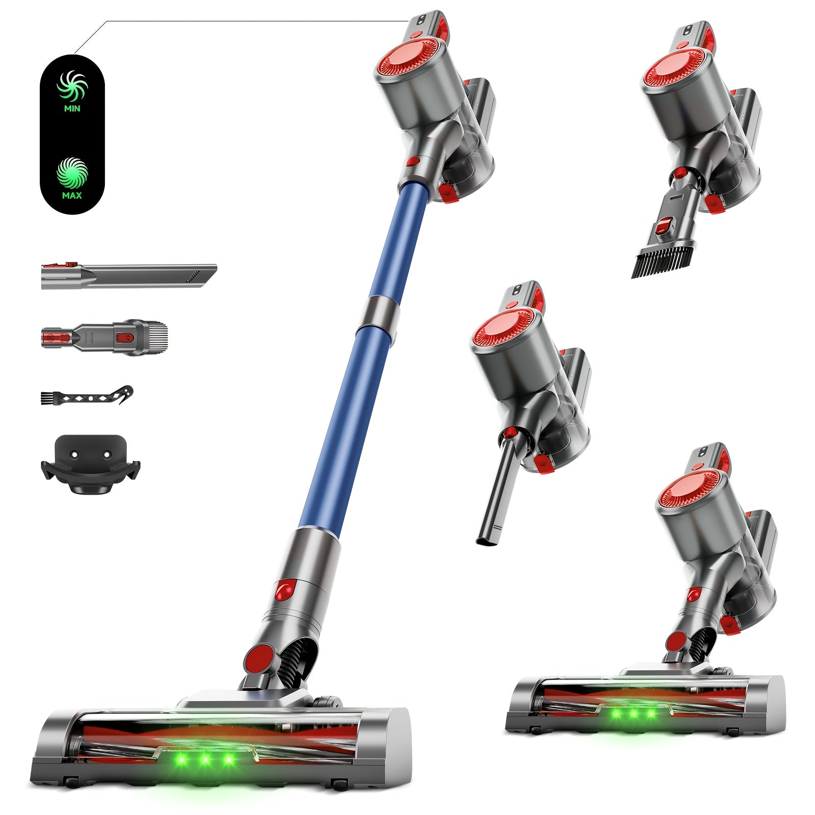 Cordless Vacuum Cleaner, 35000-46000PA Powerful Stick Vacuum, Rechargeable Battery, Vacuum Cleaners for Home Anti-Tangled Lightweight Handheld for Hardwood Floor, Carpets, Pet Hair - ViralGenius Store