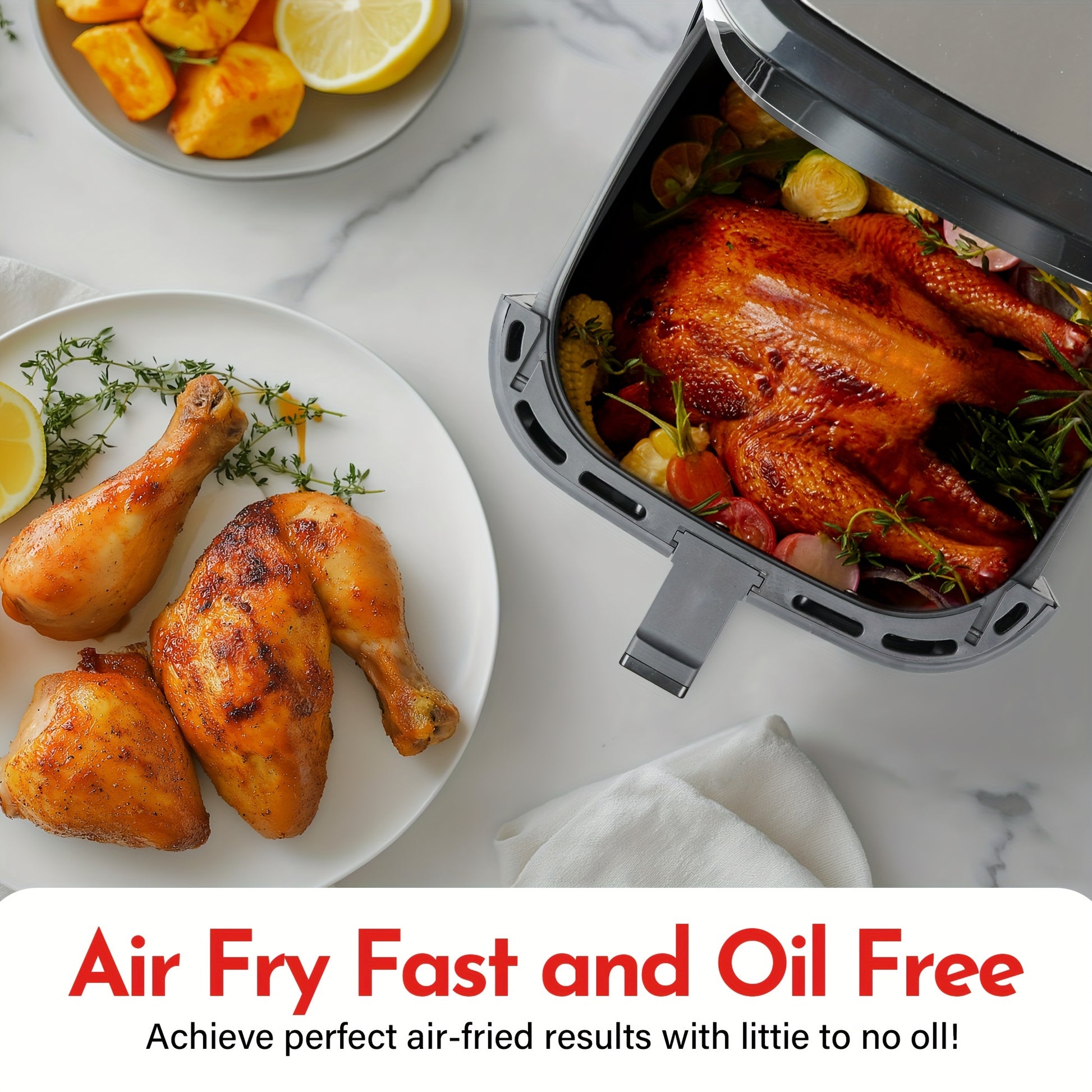 [Air Fryer] 8.5QT/3.6QT Air Fryer, Upgraded Large Capacity Suitable For 5-6 People, Smart Touch Screen For Easy Operation With 8 Preset Functions, Non-stick Coating For Easy Cleaning, Kitchen Accessories, Toaster Oven, Deep F - ViralGenius Store