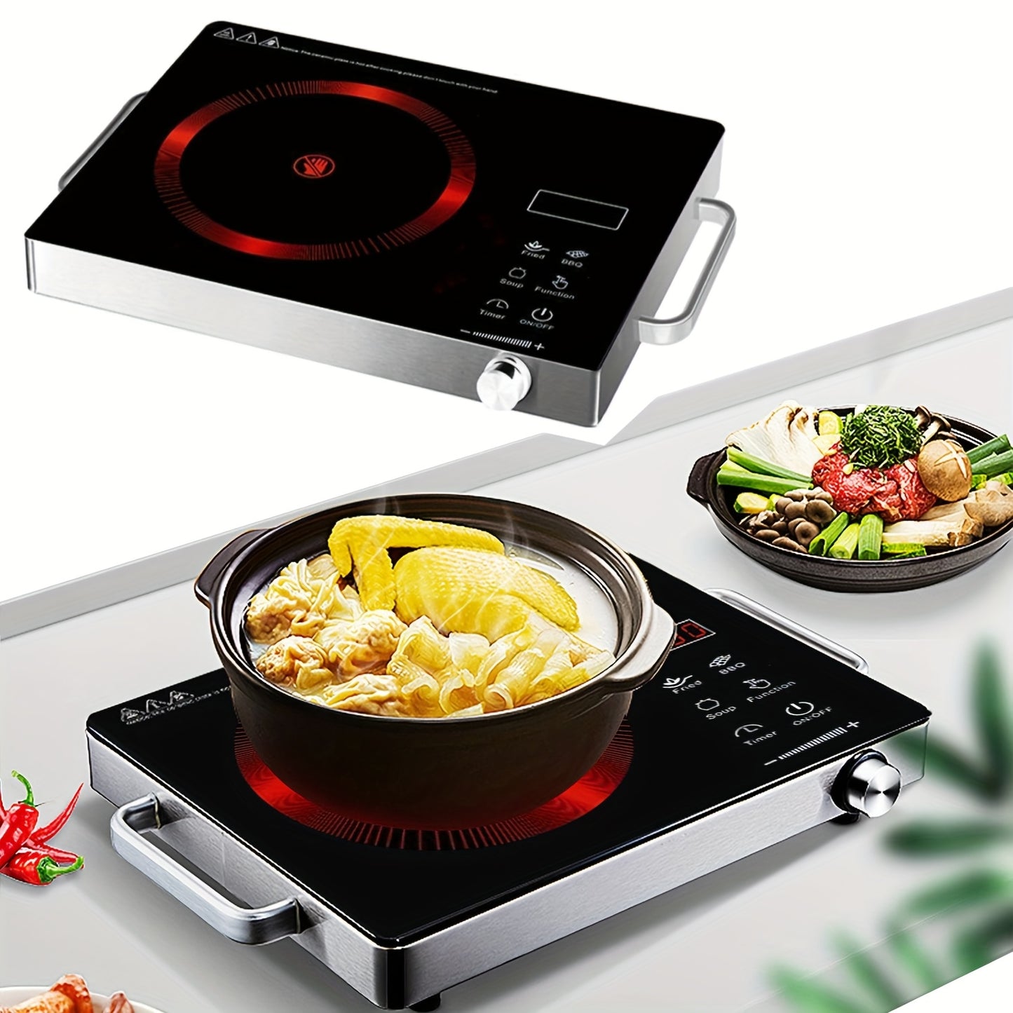 Electric Ceramic Stove, 2200W Ceramic Stove - 2200W Electric Ceramic Stove Infrared Induction Cooker Home Cooktop Cooking Furnace US 110V - ViralGenius Store