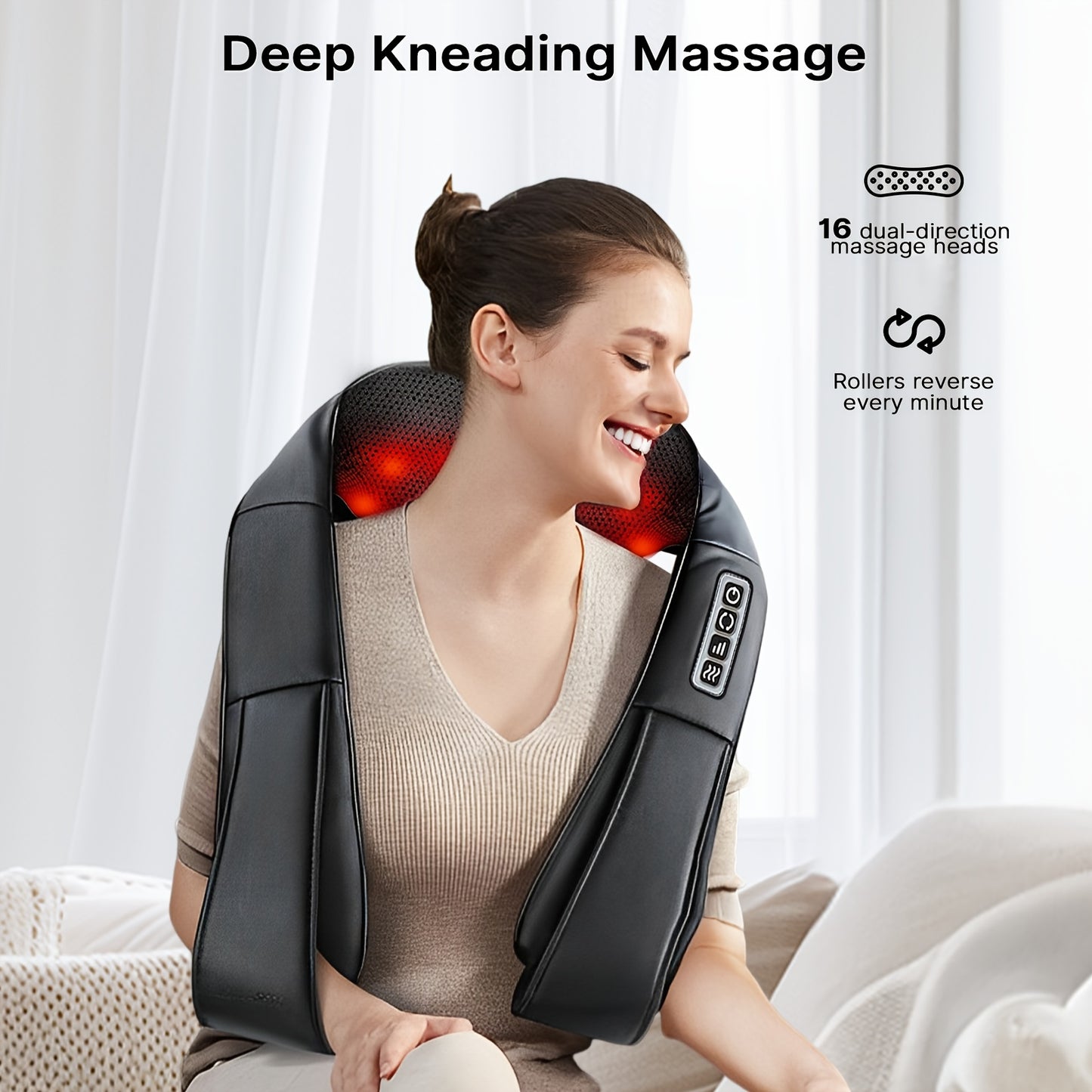 Shiatsu Back and Neck Massager with Heat, Electric 4D Massager Neck and Shoulder Massager, Deep Kneading Massage Pillow for Body Muscle, Use at Home, Office, Car- Best Gifts for Women Men Mom Dad, Valentine's Day Gift, Mother - ViralGenius Store