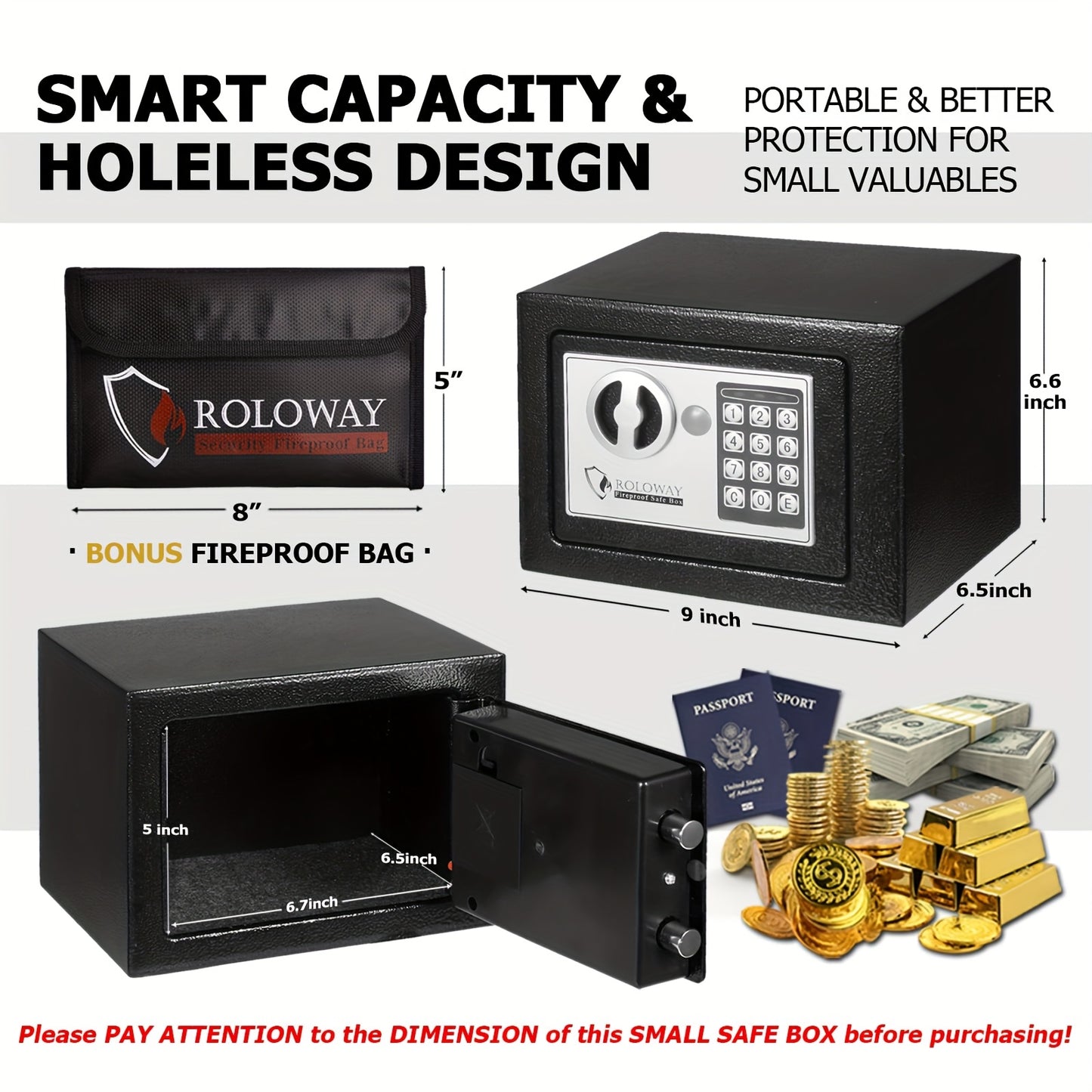 High-Security Fireproof Safes With Complimentary Fire -Resistant Bag | Premium Protection For Documents, Valuables, And Essentials | Available In Multiple Sizes To Suit Diverse Needs - ViralGenius Store