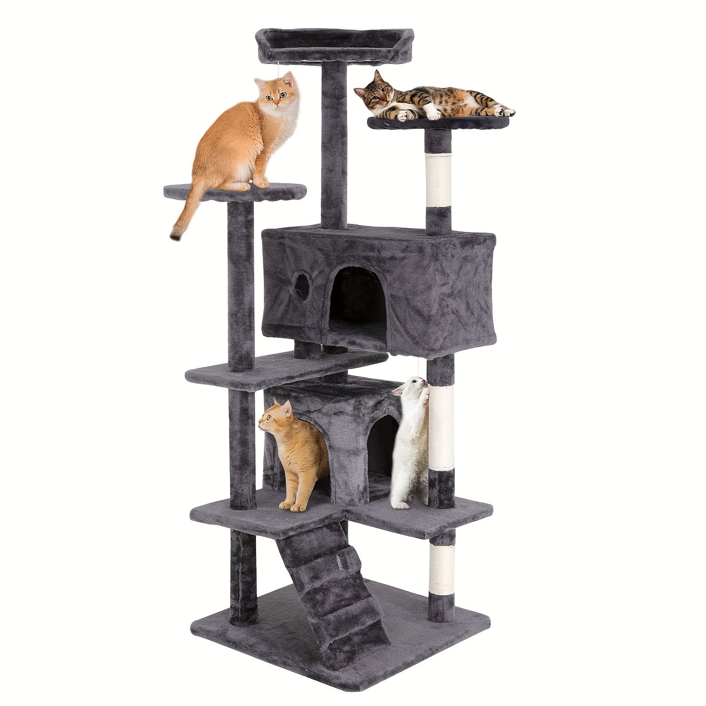 70/54'' Cat Tree, Large Cat Tower Beautiful Perfect Gift for Cats, Multi-Level Furniture Activity Center with Scratching Post Stand House Apartment Fun Toy Kitten Pet Playhouse, Easy to Assemble, Gift - ViralGenius Store