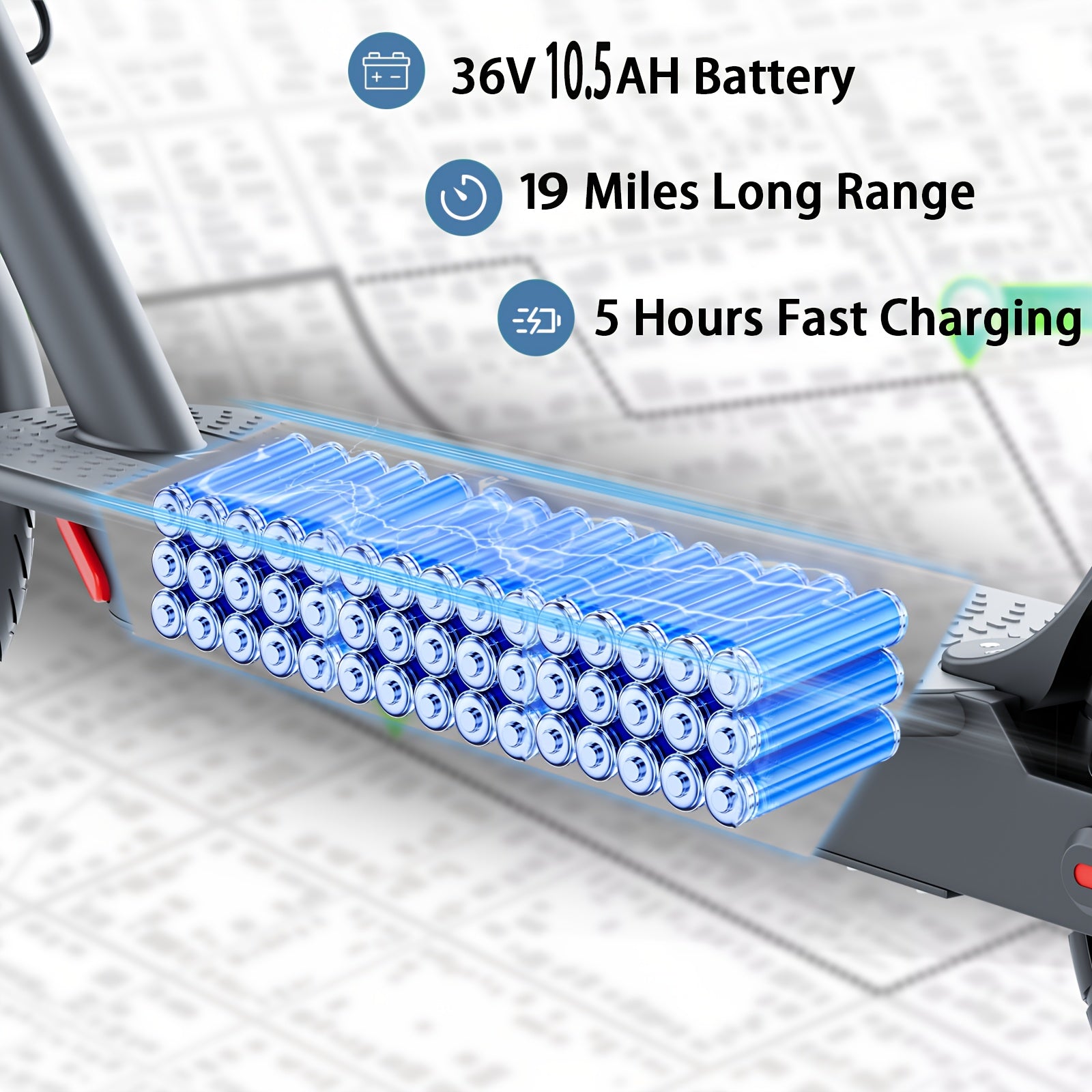 LADPED Electric Scooter, 350W 36V 5.2AH-10.5AH, 8.5" Solid Tires, 19 Mile Range And 3 Modes, High Speed for Teens And Adults, Foldable And Height Adjustable, Designed for Beginners- Ideal for City Streets, Parks, Or Campus Pa - ViralGenius Store