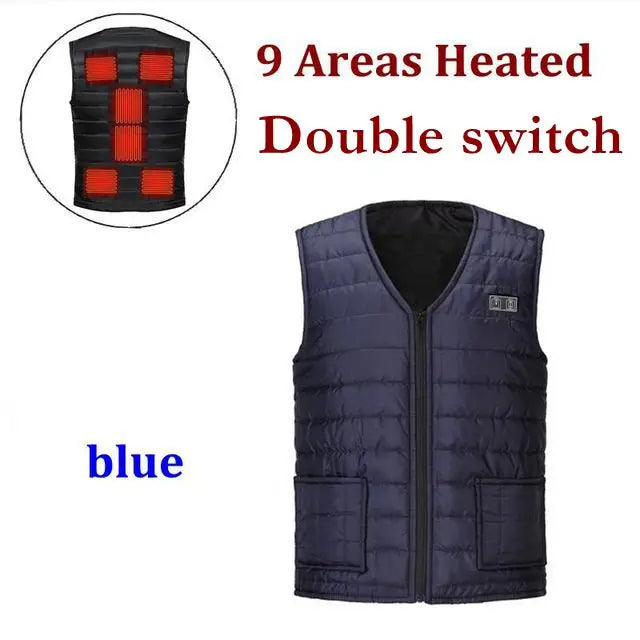 HeatCore Heated Vest – 5 & 9 Heating Zones, USB Powered