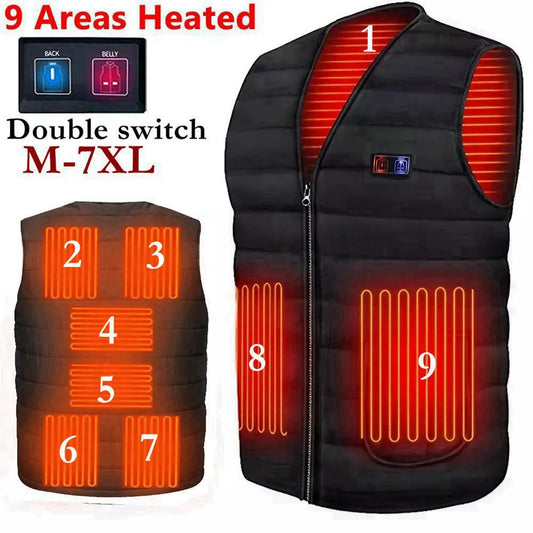 HeatCore Heated Vest – 5 & 9 Heating Zones, USB Powered