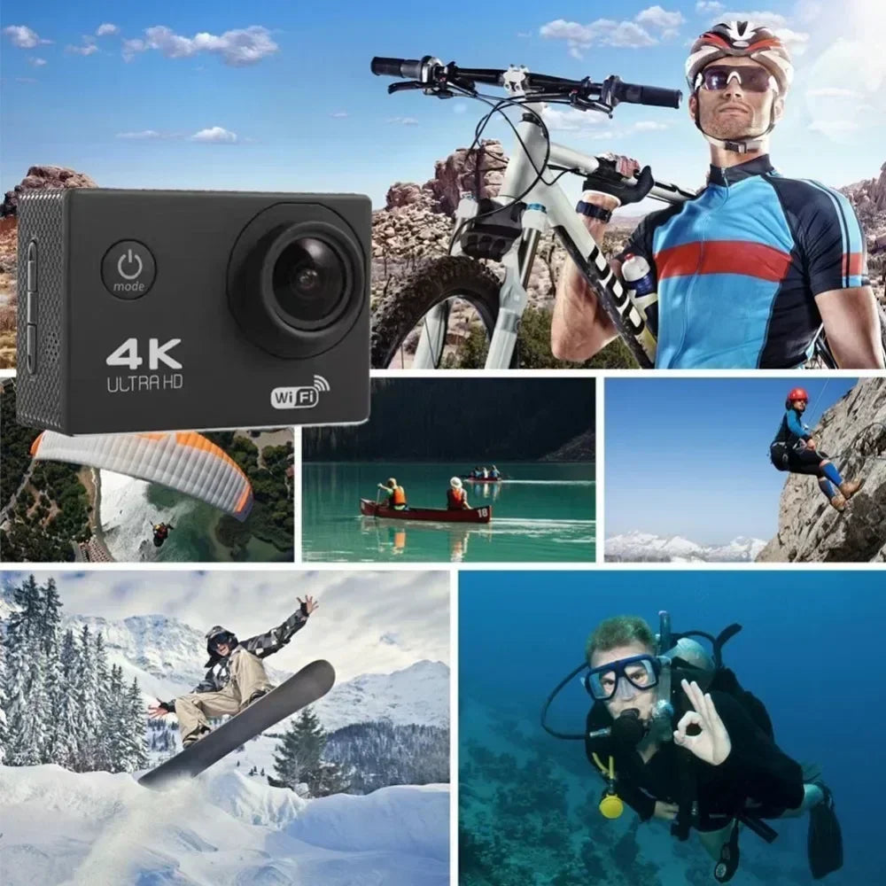 Action Camera Ultra HD 4K/30fps WiFi 2.0-inch 170D Underwater Waterproof Helmet Video Recording Cameras Sport Cam - ViralGenius Store