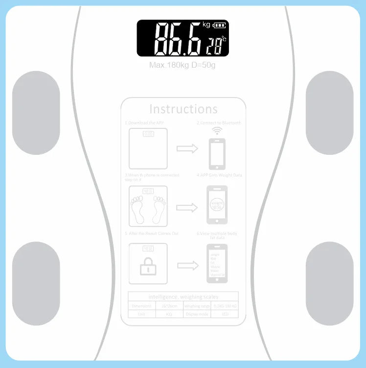 Bluetooth body fat scale height and fat loss instrument ultra-accurate electronic smart home weight scale - ViralGenius Store