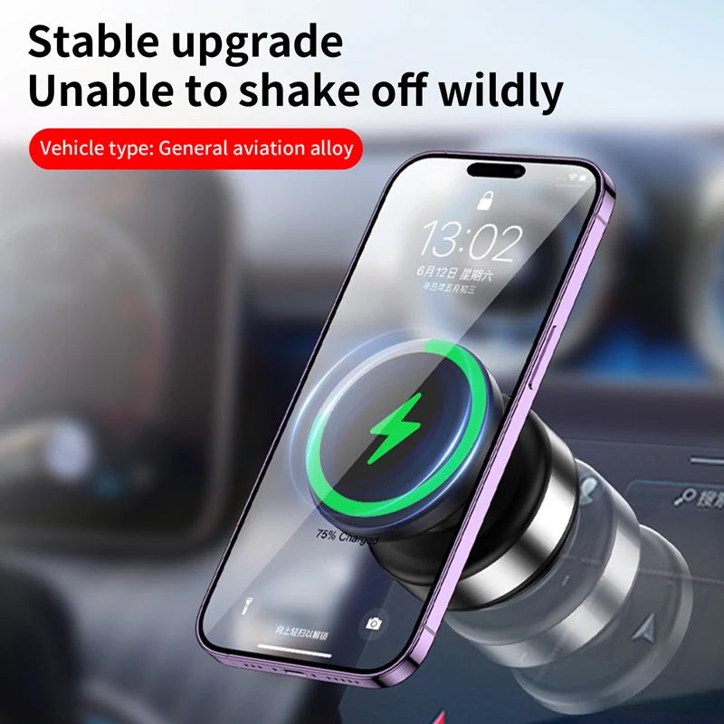 360° Rotating Wireless Charger Vacuum Suction Cup Stand  Magnetic Car Holder Phone For Magsafe Car phone Holder - ViralGenius Store