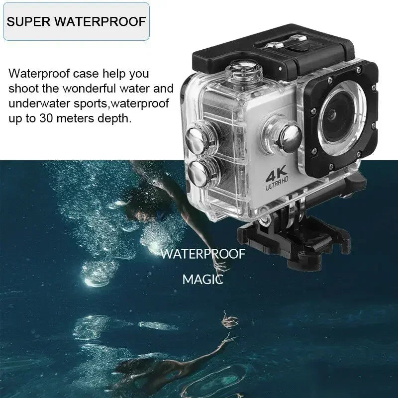 Action Camera Ultra HD 4K/30fps WiFi 2.0-inch 170D Underwater Waterproof Helmet Video Recording Cameras Sport Cam - ViralGenius Store