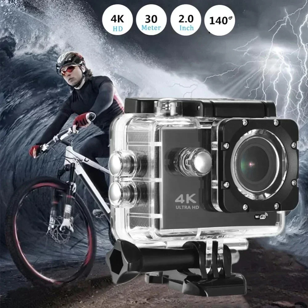 Action Camera Ultra HD 4K/30fps WiFi 2.0-inch 170D Underwater Waterproof Helmet Video Recording Cameras Sport Cam - ViralGenius Store