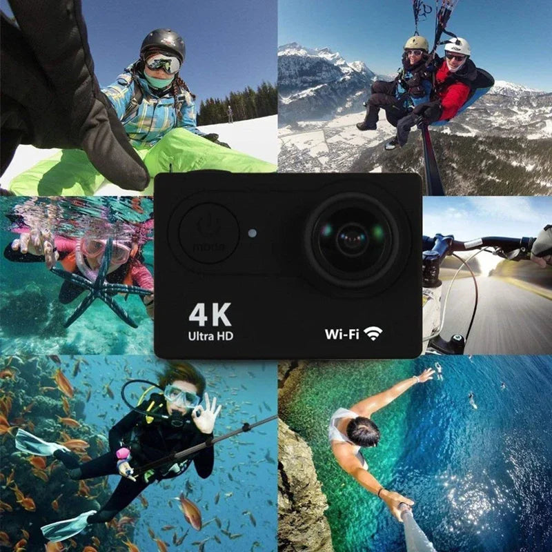 Helmet Video Recording Camera Sports Cameras Outdoor Cam 4K Action Camera 1080P/30FPS WiFi 2.0" 170D Underwater Waterproof - ViralGenius Store