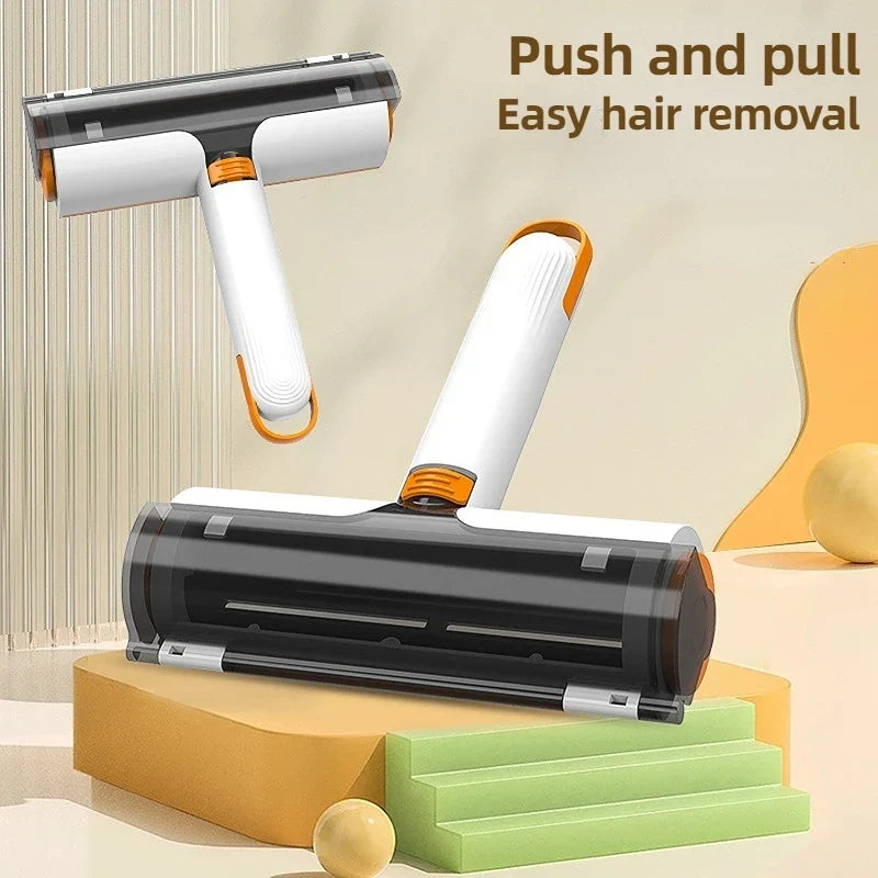Reusable pet hair remover roller