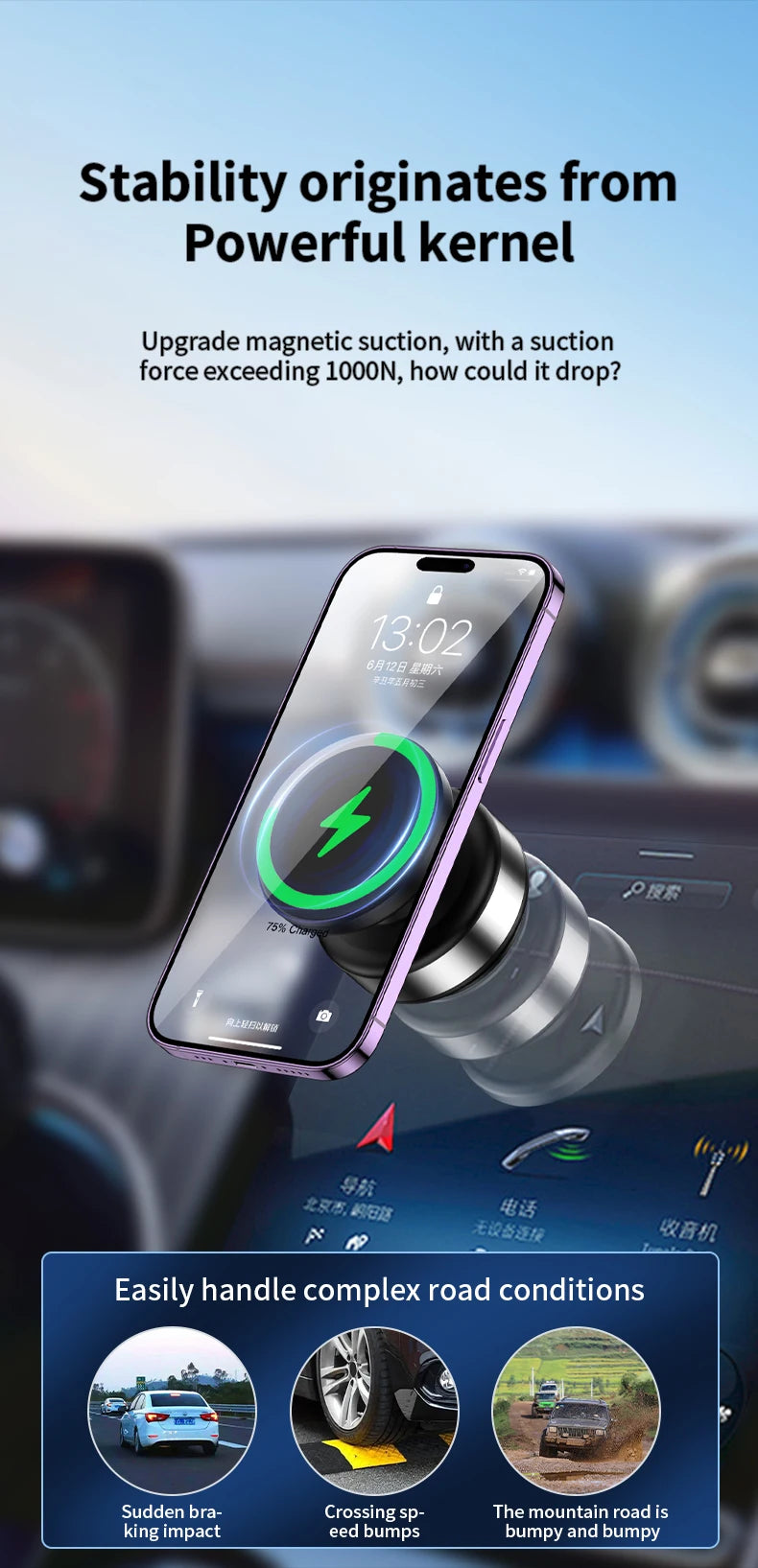 360° Rotating Wireless Charger Vacuum Suction Cup Stand  Magnetic Car Holder Phone For Magsafe Car phone Holder - ViralGenius Store