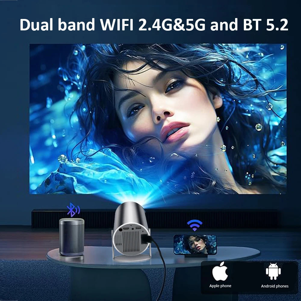 DITONG HY300 Plus Projector Android 4K 1280*720P Video Cinema Outdoor Portable Outdoor home hd led Projetor hy300 pro Upgraded - ViralGenius Store