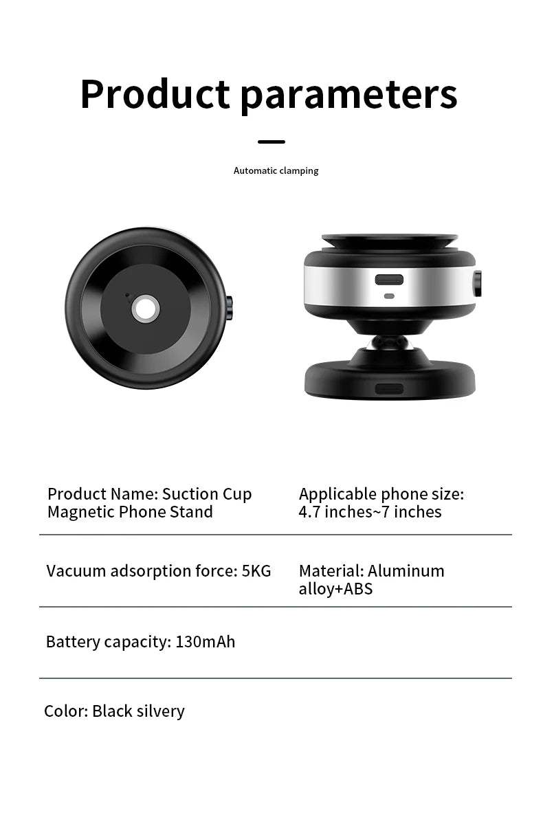 360° Rotating Wireless Charger Vacuum Suction Cup Stand  Magnetic Car Holder Phone For Magsafe Car phone Holder - ViralGenius Store