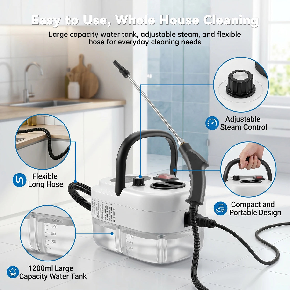 SteamPro 2500W Handheld Steam Cleaner