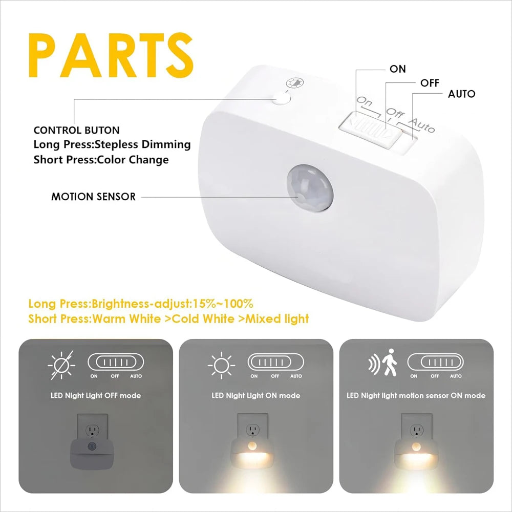 LED Night Light EU Plug In Smart Motion Sensor Light 220V Wall Lamp for Home Aisle WC Hallway Stair Kitchen Bedroom Night Lamp - ViralGenius Store