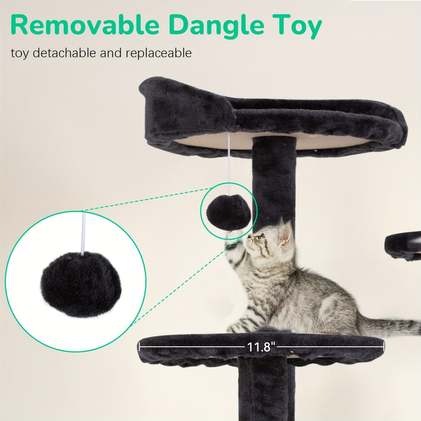 70/54'' Cat Tree, Large Cat Tower Beautiful Perfect Gift for Cats, Multi-Level Furniture Activity Center with Scratching Post Stand House Apartment Fun Toy Kitten Pet Playhouse, Easy to Assemble, Gift - ViralGenius Store