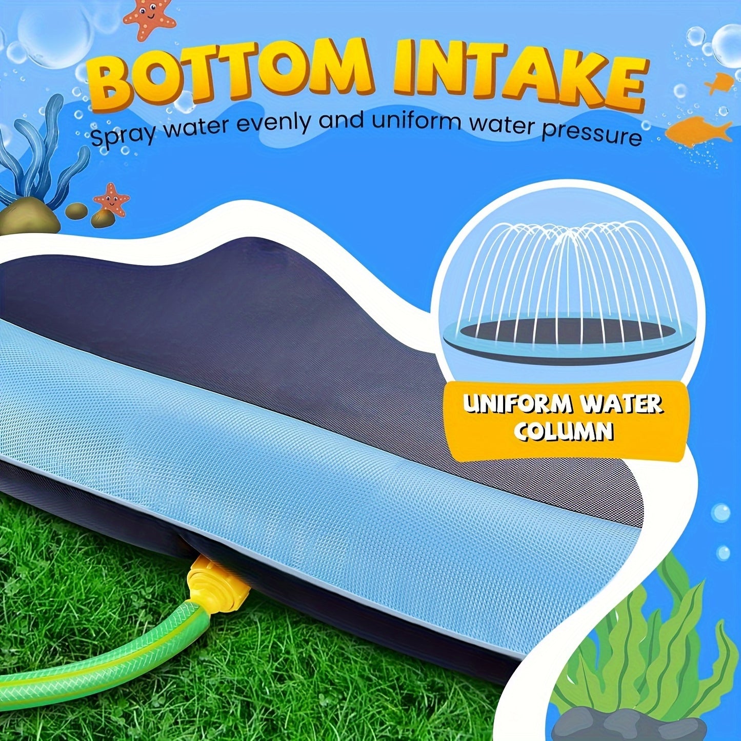 Durable Pet Water Spray Mat, Thick PVC Pet Beach Toy and Yard Toy for Outdoor Water Fun and Cleaning