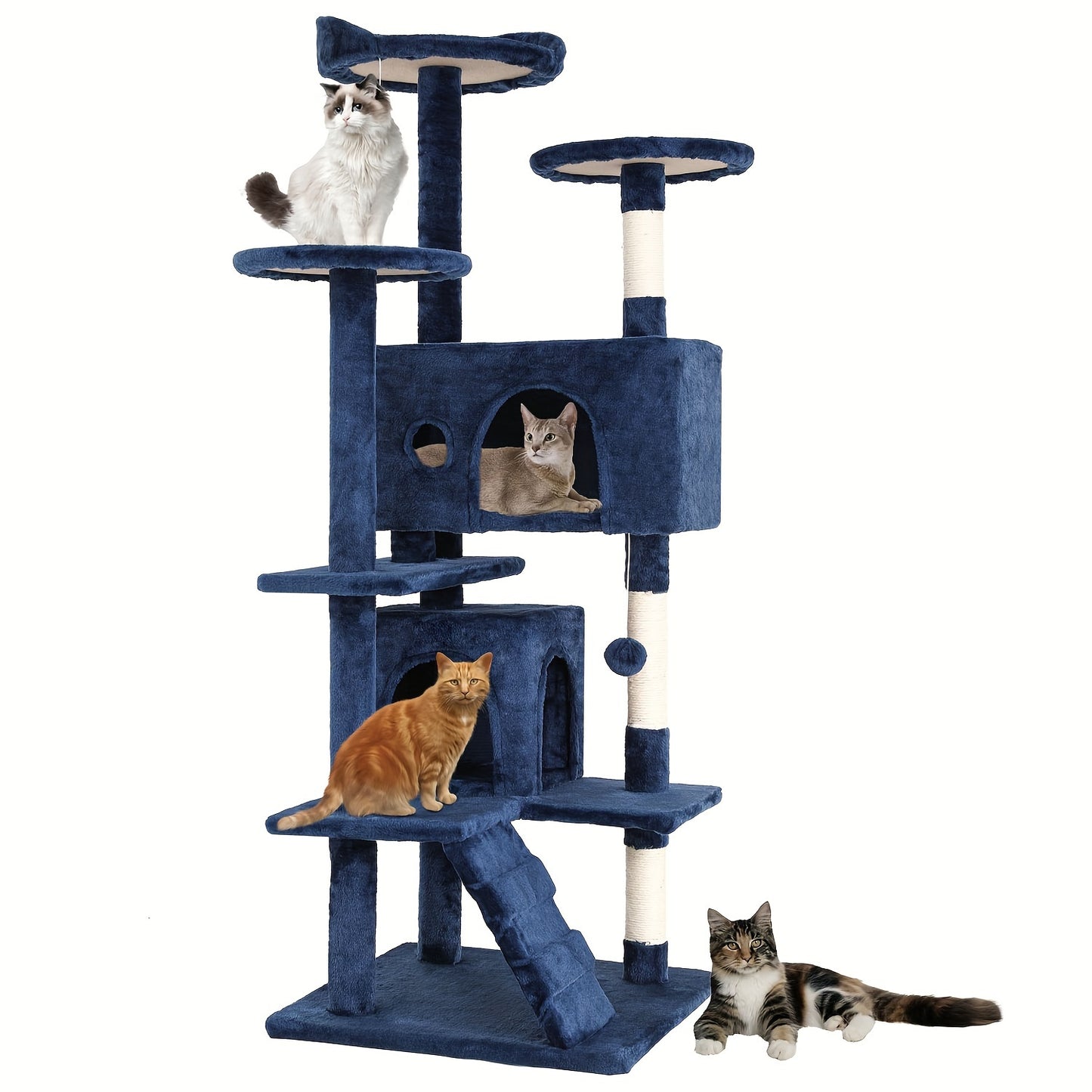 70/54'' Cat Tree, Large Cat Tower Beautiful Perfect Gift for Cats, Multi-Level Furniture Activity Center with Scratching Post Stand House Apartment Fun Toy Kitten Pet Playhouse, Easy to Assemble, Gift - ViralGenius Store