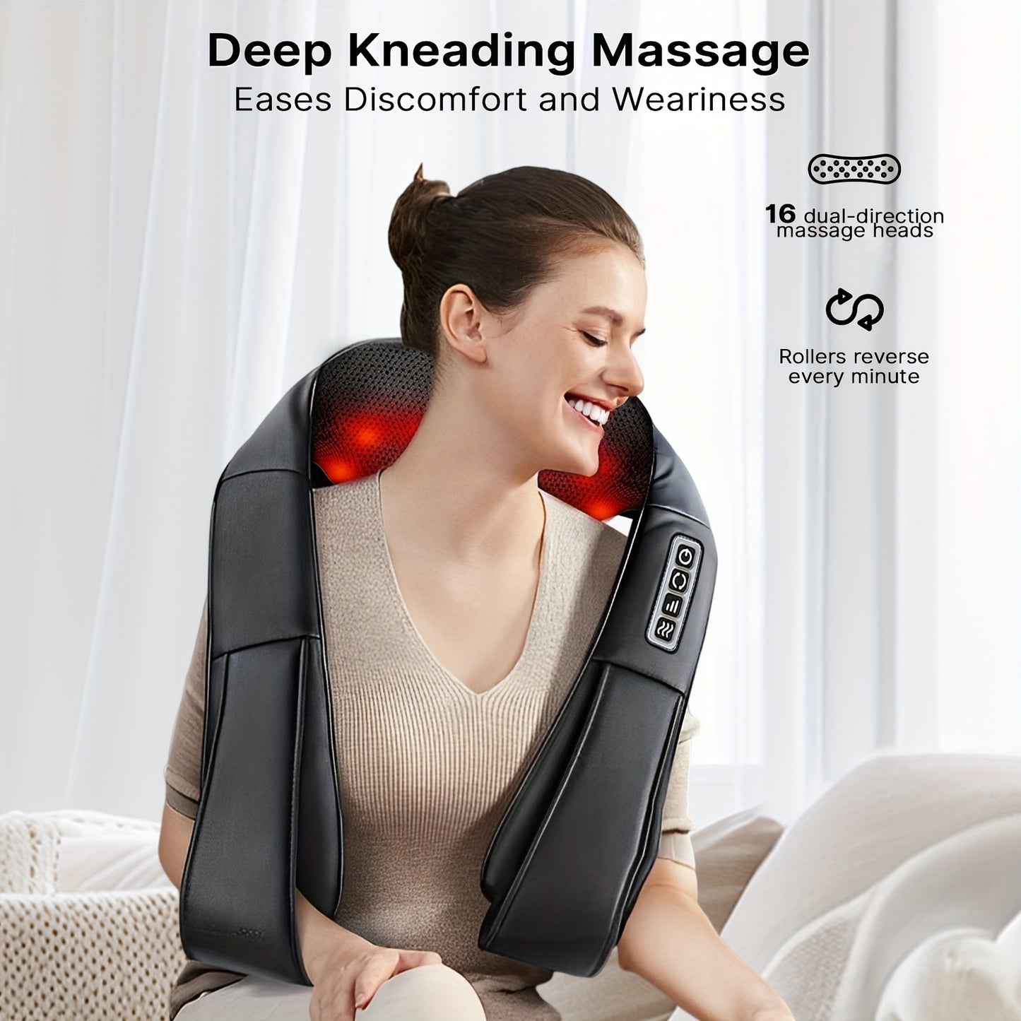 Shiatsu Back and Neck Massager with Heat, Electric 4D Massager Neck and Shoulder Massager, Deep Kneading Massage Pillow for Body Muscle, Use at Home, Office, Car- Best Gifts for Women Men Mom Dad, Valentine's Day Gift, Mother - ViralGenius Store