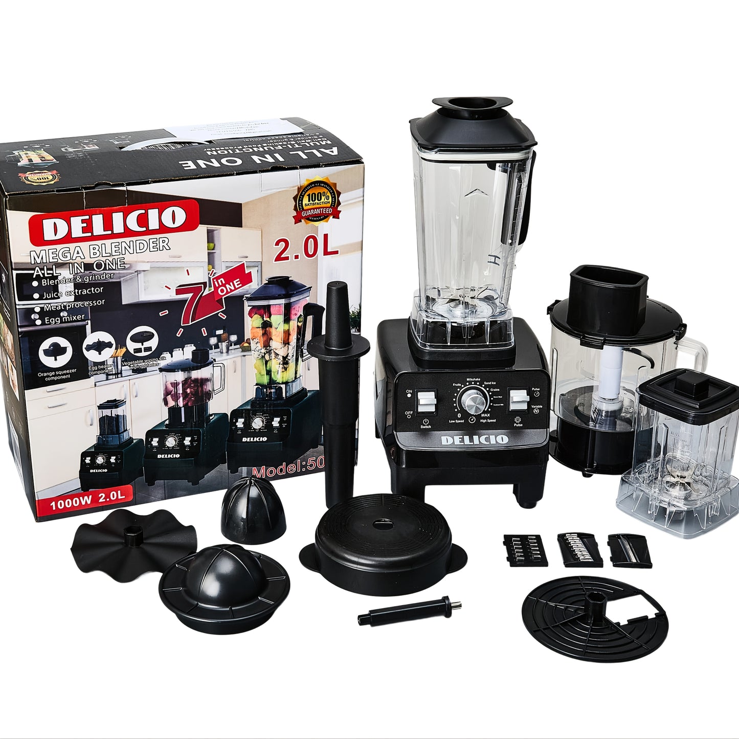 7in 1 Blender And Food Processor Combo for Kitchen, Small Electric Food Chopper for Meat And Vegetable, 330W High Speed Blenders with 2 Speeds And Pulse for Smoothies And Shakes - ViralGenius Store