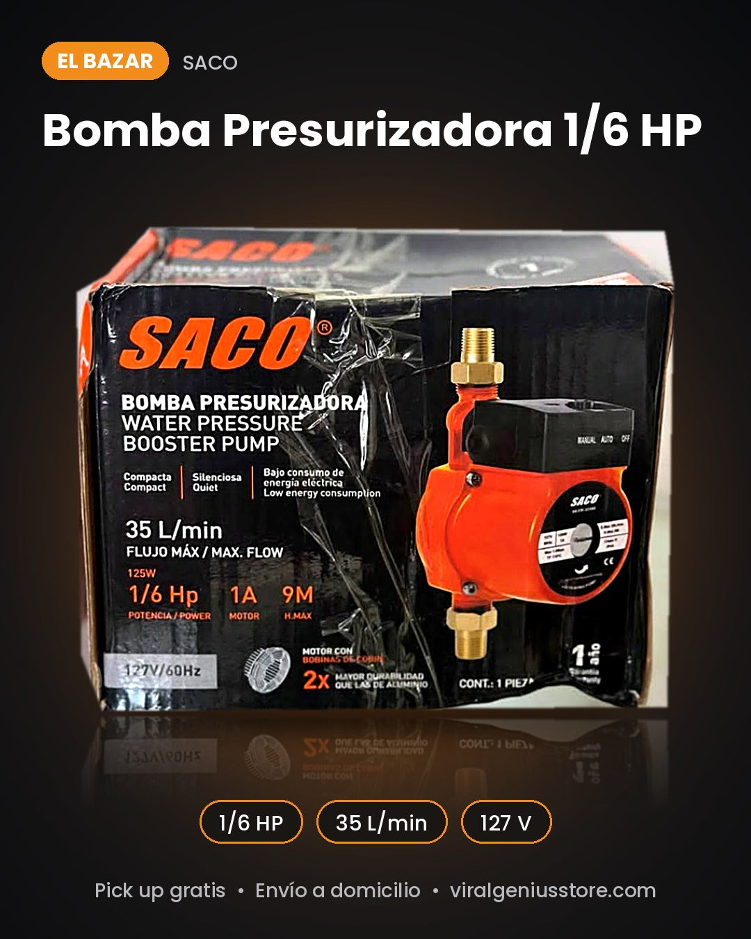 Bomba Presurizadora 1/6 HP – El Bazar