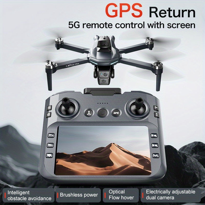 4K HD FPV Drone with GPS, 25 Minutes Long Endurance, with 3 Batteries And Organizer Bag, Wi-Fi And APP Control, Real-time Map Positioning, Brushless Motors, Intelligent Following, Obstacle-free Obstacle Avoidance, GPS Auto-re - ViralGenius Store