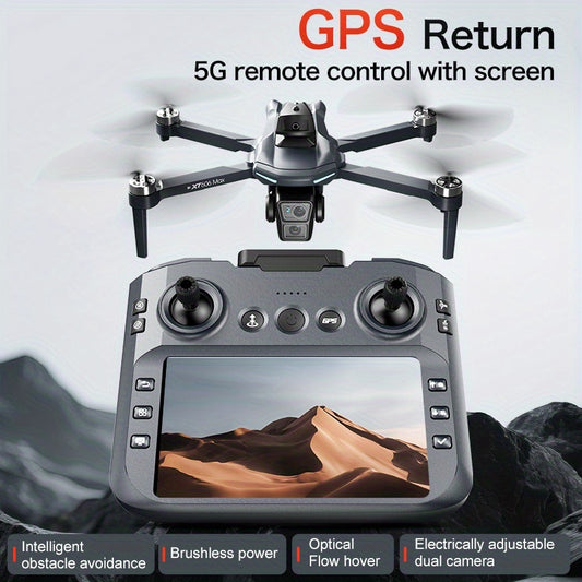 4K HD FPV Drone with GPS, 25 Minutes Long Endurance, with 3 Batteries And Organizer Bag, Wi-Fi And APP Control, Real-time Map Positioning, Brushless Motors, Intelligent Following, Obstacle-free Obstacle Avoidance, GPS Auto-re